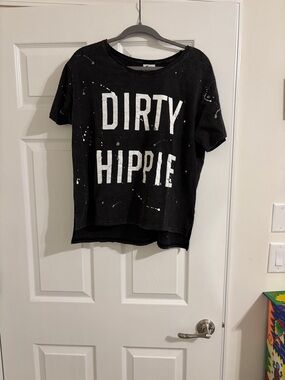 Black "Dirty Hippie" Graphic Tee